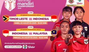 live Streaming : Timor Leste VS Indonesia – Line Up & Kick Off AFF U-16 Girls Mandiri Championship 2025