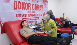 Donor Darah Warnai Hari Jadi Humas Polri ke-74, Polres Kebumen Ajak Media dan Warga Peduli Sesama