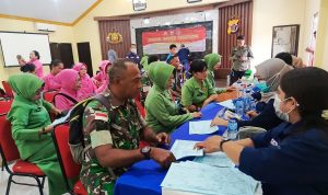 Prajurit dan Persit Kodim 1707/Merauke Donorkan Darah di Hari Jadi Humas Polri Ke-74