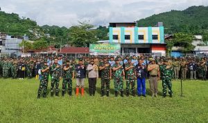 Kodim 1701/Jayapura Sukseskan Karya Bakti Gabungan TNI–Polri Bersihkan Lingkungan Pasar Hamadi