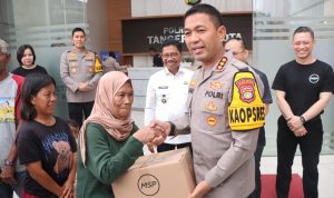 Yayasan MSP Gandeng Polres Metro Tangerang Kota Bagikan 1.000 Paket Sembako