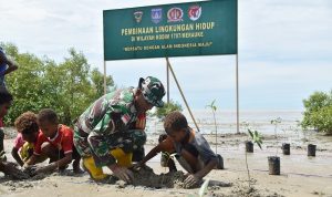 Dari Edukasi Hingga Tanam Mangrove, Kodim 1707/Merauke Ajak Warga Payum Rawat Alam