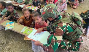 Menggapai Mimpi Anak-anak di ujung Timur Indonesia oleh Satgas Pamtas RI-PNG Statis Yonif 753/AVT