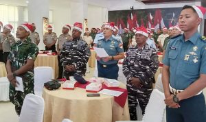 Kasdim 1701/Jayapura Hadiri Perayaan Natal TNI AD Bersama Kasad Melalui Vicon