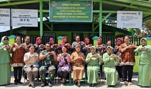 Ketua Persit KCK Cabang XVI Kodim 1701/Jayapura Sambut Tim Penilai Posyandu