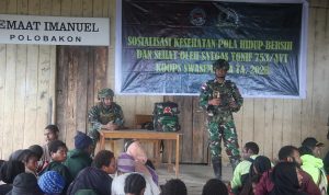Peduli Masyarakat, Satgas Pamtas RI-PNG Statis Yonif 753/AVT Laksanakan Sosialisasi Kesehatan di Distrik Kiwirok