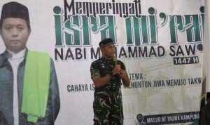 Perkuat Sinergi, Personel Yonif TP 814/JZA Hadiri Pengajian Akbar Isra Mi’raj di Distrik Yapsi