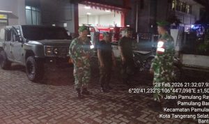 Patroli Ramadhan, Diperkuat Babinsa Bersama Komduk Jaga Keamanan