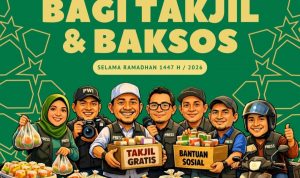 Pokja Wartawan Gunung Kaler-Kresek Berbagi Takjil dan Baksos