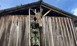 Satgas Pamtas RI-PNG Statis Yonif 753/AVT Renovasi Rumah Warga di Perbatasan Papua, Wujud Kepedulian dan Sinergitas