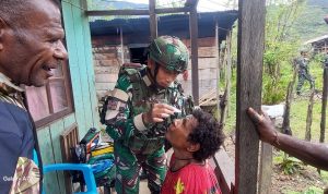 Jadi Solusi Masalah Kesehatan Warga Tinibil, Satgas Pamtas RI-PNG Statis Yonif 753/AVT Pelayanan Kesehatan Door to Door