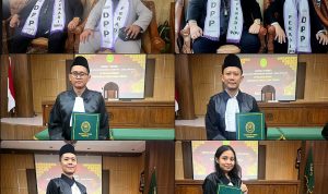 Gihon Bahtera, Rifa Asyah, Bayu Saputra, Putra Pradita Sumpah Advokat di Pengadilan Tinggi Semarang, melalui FERADI WPI