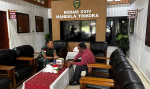Pangdam XXIV/Mandala Trikora Terima Audiensi Staf Khusus Menteri Pertahanan RI