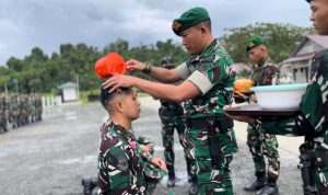 Derap Langkah Nanggala: Yonif TP 809/NTM Tempa Kebanggaan Prajurit Melalui Tradisi Masuk Satuan