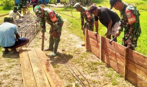 Peran Aktif Babinsa Merauke, Pembangunan Jembatan Garuda di Kampung Candra Jaya Resmi Dimulai