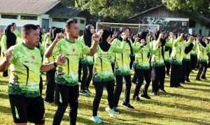 Jalin Semangat Kebersamaan, Kodim 1707/Merauke Gelar Olahraga Bersama Prajurit dan Keluarga