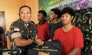 Kodim Jayapura Sukseskan Baksos HUT ke-63 Kodam XVII/Cenderawasih di Panti Asuhan Pelangi
