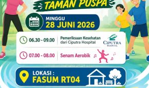 “Bersama Sehat, RT 04 Kuat”, Warga Taman Puspa Ramaikan Senam Bersama dan Layanan Medis Gratis