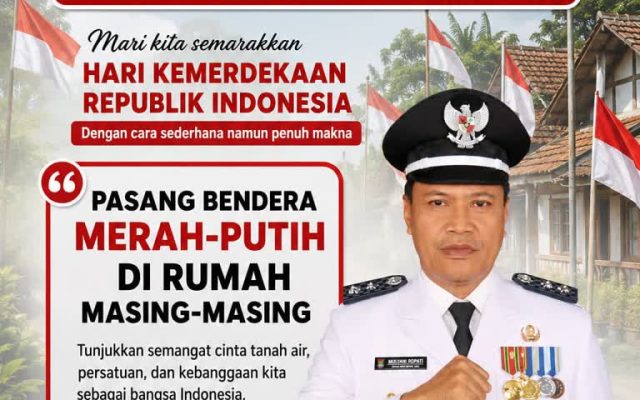 Kepala Desa Bitung Jaya Ajak Warga Kibarkan Merah Putih Selama Agustus, Wujudkan Semangat Persatuan Sambut HUT ke-81 RI