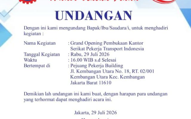 Grand Opening Kantor Serikat Pekerja Transport Indonesia Resmi Digelar, PT PAA Perkuat Sinergi Perjuangkan Hak Pekerja