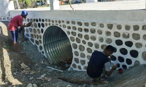 Kompak! Sinergi Babinsa dan Satgas Pengecatan Nuansa Merah Putih Hiasi Tiga Jembatan Garuda di Keerom