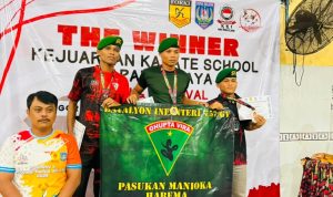 Prajurit Yonif TP 820/DAAI Sapu Medali di Kejuaraan Karate Piala Gubernur Papua Selatan