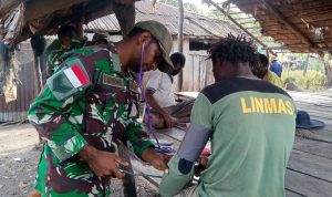 Satgas TMMD ke-129, Hadirkan Layanan Kesehatan Untuk Warga Kampung Wanam