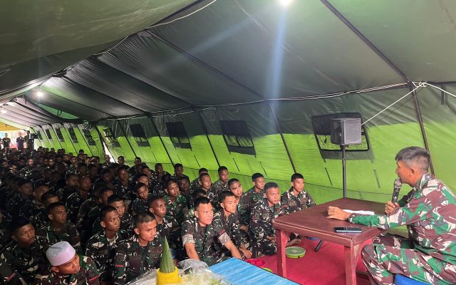Syukuran Ulang Tahun Prajurit Bulan Juli, Yonif TP 860/NSK Perkuat Kebersamaan dan Jiwa Korsa di Waropen