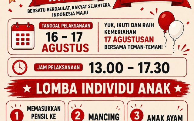 Semarak HUT ke-81 RI, Warga RT 04/05 Taman Puspa Cikupa Tangerang Gelar Beragam Lomba dan Sepak Bola