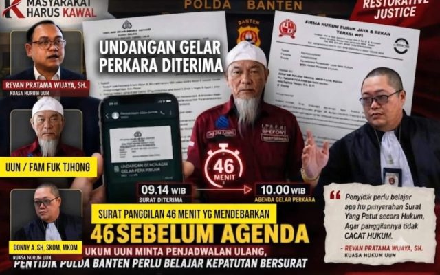 Undangan Gelar Perkara Diterima 46 Menit Sebelum Agenda, Kuasa Hukum Uun Pertanyakan Kepatutan