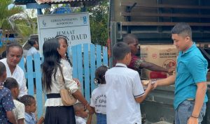 Yonif TP 804/DBAY Tebar Kebaikan dalam Minggu Damai Penuh Berkah kepada jemaat Gereja Pondok Daud