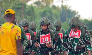 Semangat Sambut HUT Yonif TP 860/NSK, Prajurit Tempuh Lintas Medan Uji Fisik dan Mental Tempur