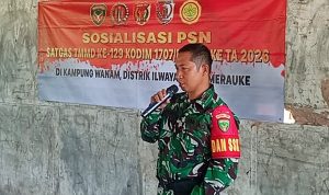 Satgas TMMD ke-129 Berikan Pemahaman Warga Wanam Tentang Program Strategis Nasional