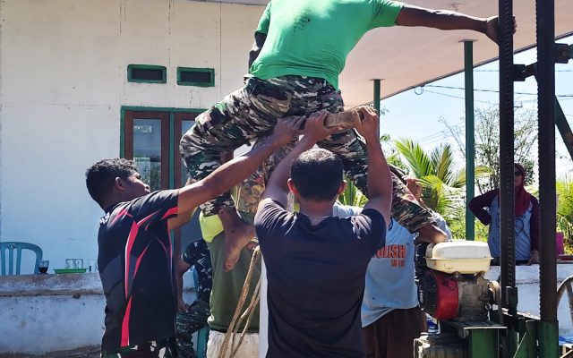 Kebersamaan TNI dan Masyarakat, Wujudkan Harapan Air Bersih di Semangga Merauke