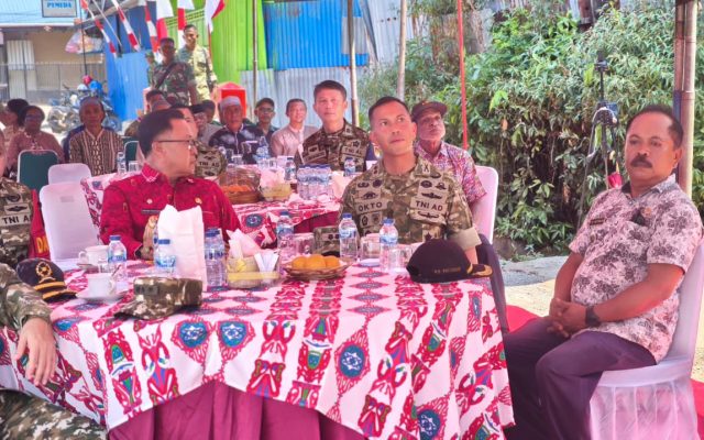 Komandan Yonif TP 804/DBAY Hadiri Peresmian Jembatan Merah Putih di Desa Girimulyo