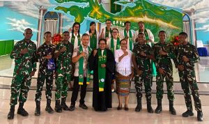 Prajurit Yonif TP 860/NSK Ikuti Ibadah Minggu Bersama Jemaat Betania Waren, Perkuat Keimanan dan Kemanunggalan dengan Masyarakat