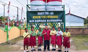 Peran TNI AD Wujudkan Air Bersih, Harapan Siswa dan Guru SD Inpres Semangga III Kini Terwujud