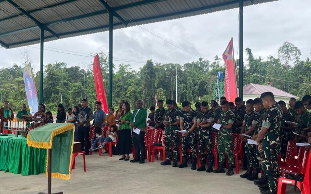 Ibadah Perdana Pos Pelayanan, Yonif TP 820/DAAI Perkuat Iman dan Kebersamaan di Bumi Cenderawasih
