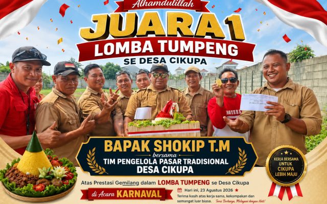Tim Pengelola Pasar Tradisional Cikupa Raih Juara 1 Lomba Tumpeng se-Desa Cikupa