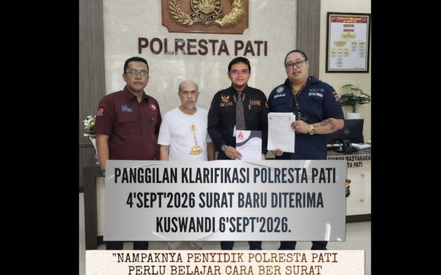Surat Klarifikasi Polresta Pati Diterima Setelah Jadwal Pemeriksaan, Ketua DPC FERADI WPI Soroti Kepatutan Pemanggilan