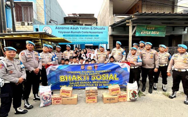 Bukan Sekadar Datang Membawa Bantuan, Sipropam Polresta Tangerang Tebar Senyum Anak Yatim