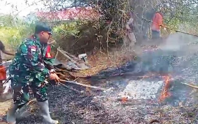 Sinergi TNI, BPBD dan Masyarakat Padamkan Kebakaran Lahan di Blorep Merauke