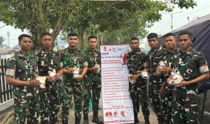 Donor Darah Bersama Prajurit Yonif TP 820/DAAI Dalam Rangka HUT PMI