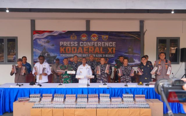 Pangdam XXIV/MT Hadiri Pemusnahan 1,4 Juta Rokok Ilegal, Perkuat Sinergi Jaga Ekonomi Papua Selatan