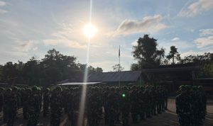 Prajurit Yonif TP 860/NSK Gelar Upacara Bendera, Perkuat Disiplin dan Jiwa Nasionalisme