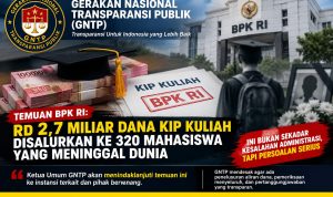 GNTP Soroti Temuan BPK Rp2,7 Miliar Dana KIP Kuliah untuk 320 Mahasiswa yang Telah Meninggal Dunia