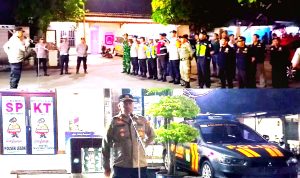Kapolsek Legok AKP Toto Riyanto Pimpin  Apel gabungan saat malam Libur Panjang‎
