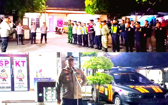 Kapolsek Legok AKP Toto Riyanto Pimpin  Apel gabungan saat malam Libur Panjang‎